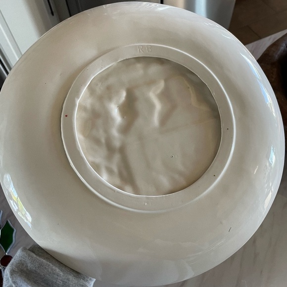 VINTAGE HANDMADE CERAMIC CHRISTMAS TREE/FIREPLACE PLATE - Picture 6 of 6